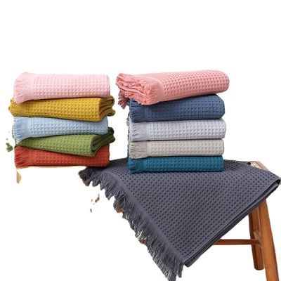 Hotel Toalha de banho suave multicolorida Tassel Xal 90*180 com antimicrobiano e algodão