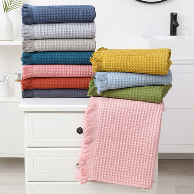 Hotel Toalha de banho suave multicolorida Tassel Xal 90*180 com antimicrobiano e algodão
