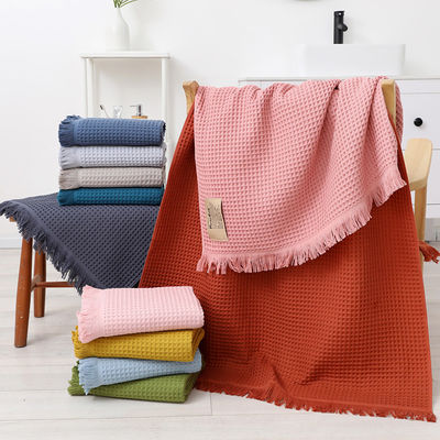 Hotel Toalha de banho suave multicolorida Tassel Xal 90*180 com antimicrobiano e algodão