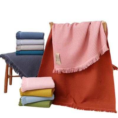 Hotel Toalha de banho suave multicolorida Tassel Xal 90*180 com antimicrobiano e algodão