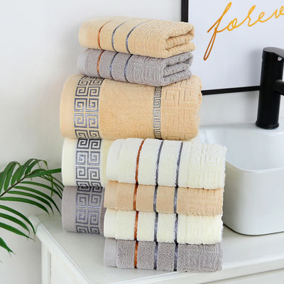 Caixa-presente de 3 peças de algodão simples forjado, toalha de banho absorvente