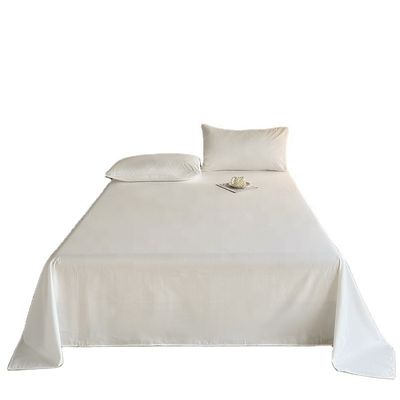 Grade A 100% de algodão branco King Size Set de roupa de cama Plaid Sheet Flat para cama Set de lençóis de cama
