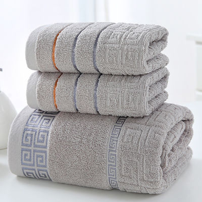 Caixa-presente de 3 peças de algodão simples forjado, toalha de banho absorvente