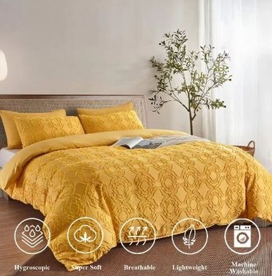 Hotel 100% algodão bordado cobertor de cobertor de cama conjunto de 4 peças com 40 conteúdo de tecido