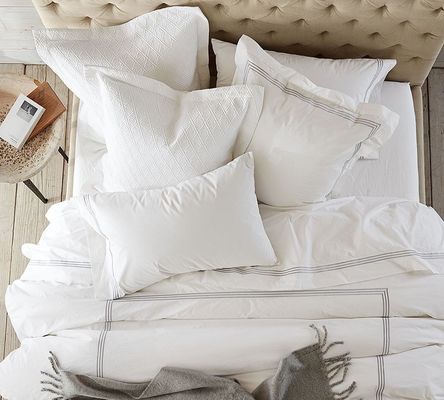HotelHome 100% algodão bordado cobertor de cobertor de cama conjunto de 4 peças única dupla rainha rei