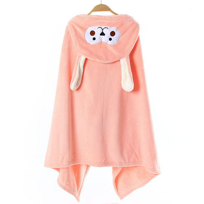 Toalha e chapéu de banho para bebê Jacquard Coral Velvet para suavidade