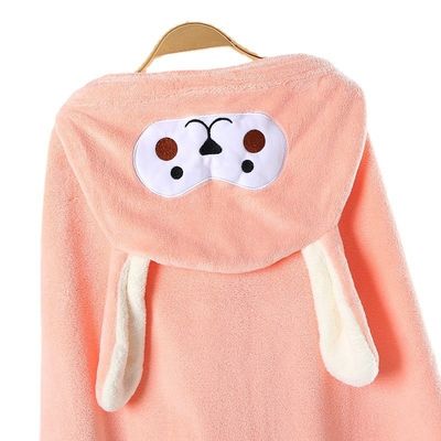 Toalha e chapéu de banho para bebê Jacquard Coral Velvet para suavidade