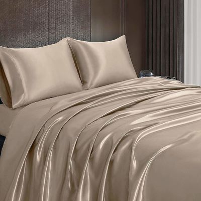 Cama de cama de seda satinada não descartável para casa com 2 PCS