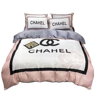 Luxo Retiro Quatro Peças de Cama Conjunto de Cama de Seda de Gelo Para Todas as Temporadas