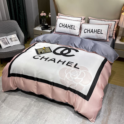 Luxo Retiro Quatro Peças de Cama Conjunto de Cama de Seda de Gelo Para Todas as Temporadas