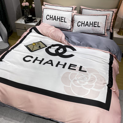 Luxo Retiro Quatro Peças de Cama Conjunto de Cama de Seda de Gelo Para Todas as Temporadas