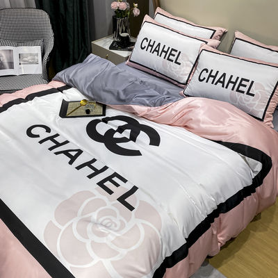 Luxo Retiro Quatro Peças de Cama Conjunto de Cama de Seda de Gelo Para Todas as Temporadas