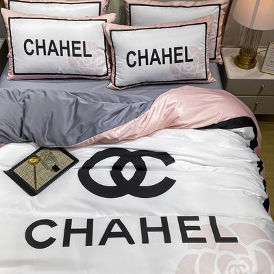 Luxo Retiro Quatro Peças de Cama Conjunto de Cama de Seda de Gelo Para Todas as Temporadas
