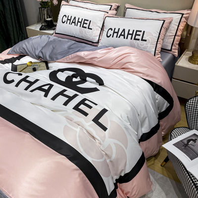 Luxo Retiro Quatro Peças de Cama Conjunto de Cama de Seda de Gelo Para Todas as Temporadas