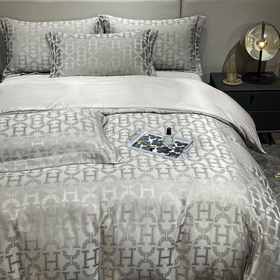 40 conteúdo de tecido luz luxo satin jacquard quatro peças de roupa de cama conjunto para mercados de país