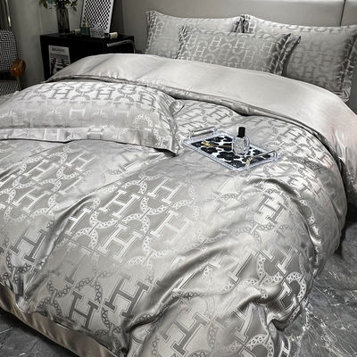 40 conteúdo de tecido luz luxo satin jacquard quatro peças de roupa de cama conjunto para mercados de país