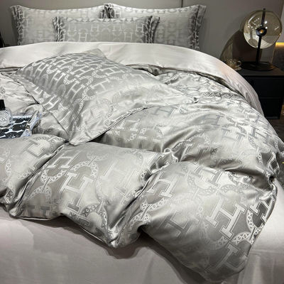 40 conteúdo de tecido luz luxo satin jacquard quatro peças de roupa de cama conjunto para mercados de país