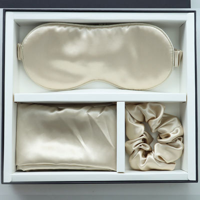 Luxury Sleep Black Silk Eye Mask Custom LOGO OEM/OEM 100% Silk Pillow Case Set Preto