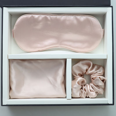 Luxury Sleep Black Silk Eye Mask Custom LOGO OEM/OEM 100% Silk Pillow Case Set Preto