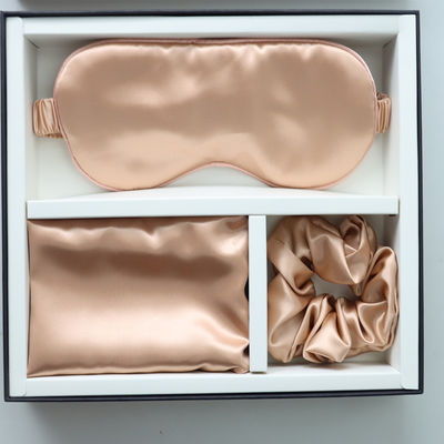 Luxury Sleep Black Silk Eye Mask Custom LOGO OEM/OEM 100% Silk Pillow Case Set Preto