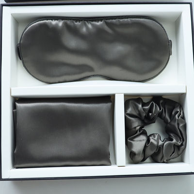 Luxury Sleep Black Silk Eye Mask Custom LOGO OEM/OEM 100% Silk Pillow Case Set Preto
