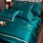 Aconchegante Grey Hotel Vermelho roupa de cama de casamento Kit de quatro peças com seda lavada