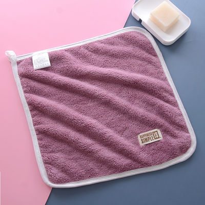Coral escuro Plush espessado Limpeza facial e beleza bordado Chapeuzinho Quadrado Pequeno
