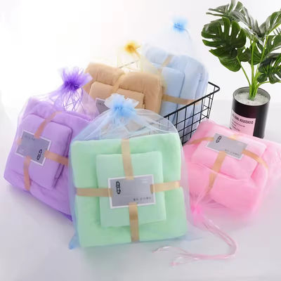 Toalha de banho de lã de coral para todas as idades com grande absorção de água