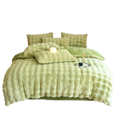 Set de lençóis de cama Cobertura de cama Lençóis de cama de luxo Sólido de Coelhinho de Veludo