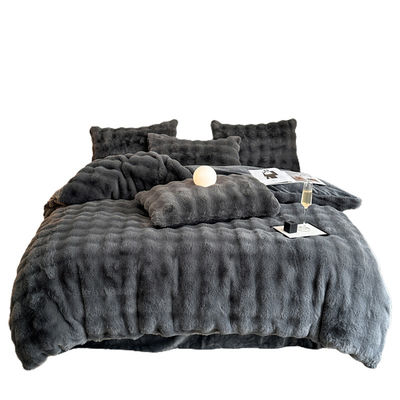 Set de lençóis de cama Cobertura de cama Lençóis de cama de luxo Sólido de Coelhinho de Veludo