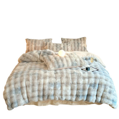 Set de lençóis de cama Cobertura de cama Lençóis de cama de luxo Sólido de Coelhinho de Veludo