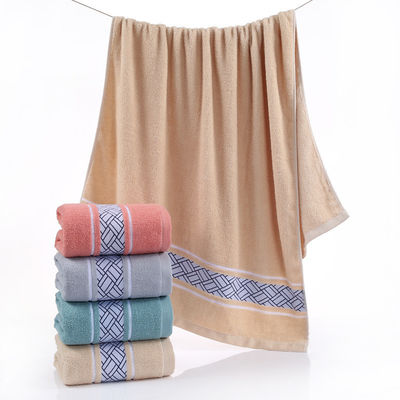 Desenhos personalizados Toalha de banho com suporte Todo algodão absorvente Unisex Grande tamanho