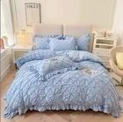 Set de roupa de cama macia 100% de algodão para todas as estações com cortina e cobertor combinados