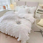 Set de roupa de cama macia 100% de algodão para todas as estações com cortina e cobertor combinados