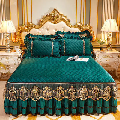Tamanho personalizado Slip Set de colcha de inverno com roupa de cama bordada de luxo 3 peças