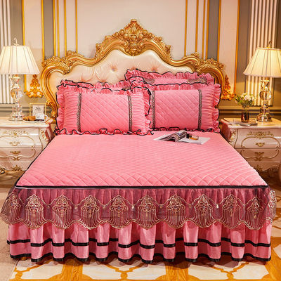 Tamanho personalizado Slip Set de colcha de inverno com roupa de cama bordada de luxo 3 peças