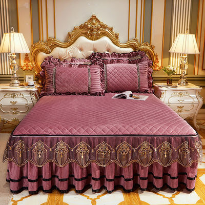 Tamanho personalizado Slip Set de colcha de inverno com roupa de cama bordada de luxo 3 peças
