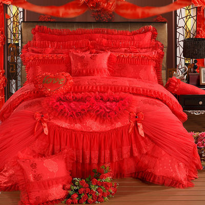 100% de algodão de cor sólida de veludo renda cama cobertor de cobertor saias montadas lençóis de cama 4pcs