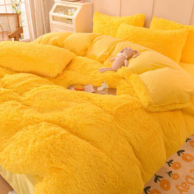 Todos os grupos Rainbow Color Fur Velvet Fluffy Plush Soft Sheet Set para Crianças Menina
