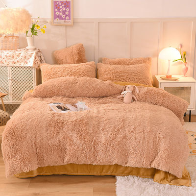Todos os grupos Rainbow Color Fur Velvet Fluffy Plush Soft Sheet Set para Crianças Menina