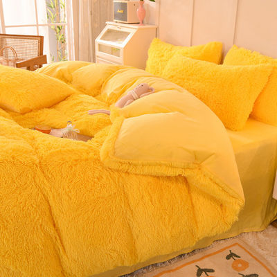 Todos os grupos Rainbow Color Fur Velvet Fluffy Plush Soft Sheet Set para Crianças Menina