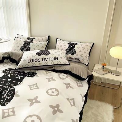 Urso Branco 100% Set de roupa de cama de fibra de poliéster Luxo Urso Violento Designer Cobertura