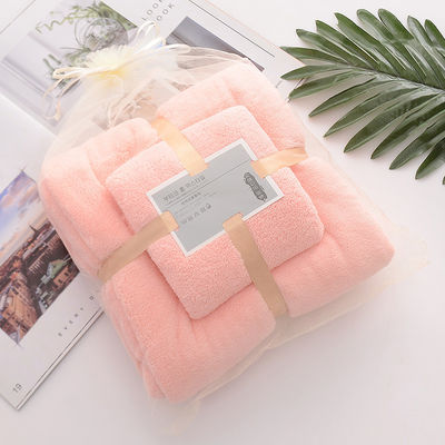 Casa Densidade do albergue Toalha de banho de veludo de coral Módula e absorvente com renda simples