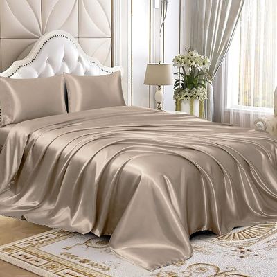 Lantejoulas de cetim personalizadas Set de roupa de cama Twin Size 2 PCS Lantejoula plana com design tecido