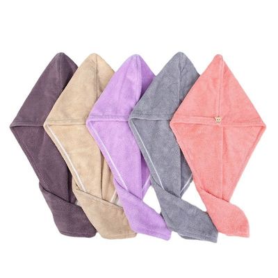 Capuz de cabelo seco de veludo de coral espessado para mulheres 25*63cm 50g Super absorvente e de secagem rápida