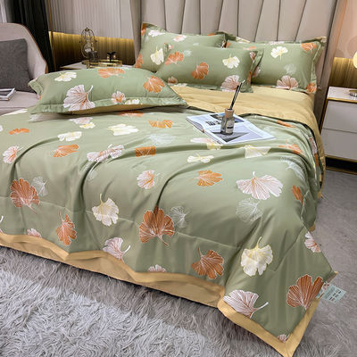 Princesa de luxo roupa de cama de seda lavada 4 peças preenchidas com lençóis suaves e respiráveis