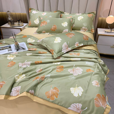 Princesa de luxo roupa de cama de seda lavada 4 peças preenchidas com lençóis suaves e respiráveis