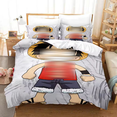 Anti-mito de poeira 3D Impresso Monkey D. Luffy Série Plant Impressão Digital Set de roupa de cama