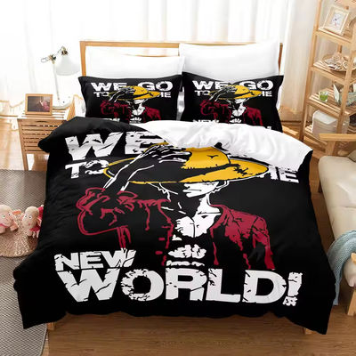 Anti-mito de poeira 3D Impresso Monkey D. Luffy Série Plant Impressão Digital Set de roupa de cama