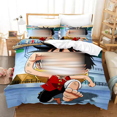 Anti-mito de poeira 3D Impresso Monkey D. Luffy Série Plant Impressão Digital Set de roupa de cama